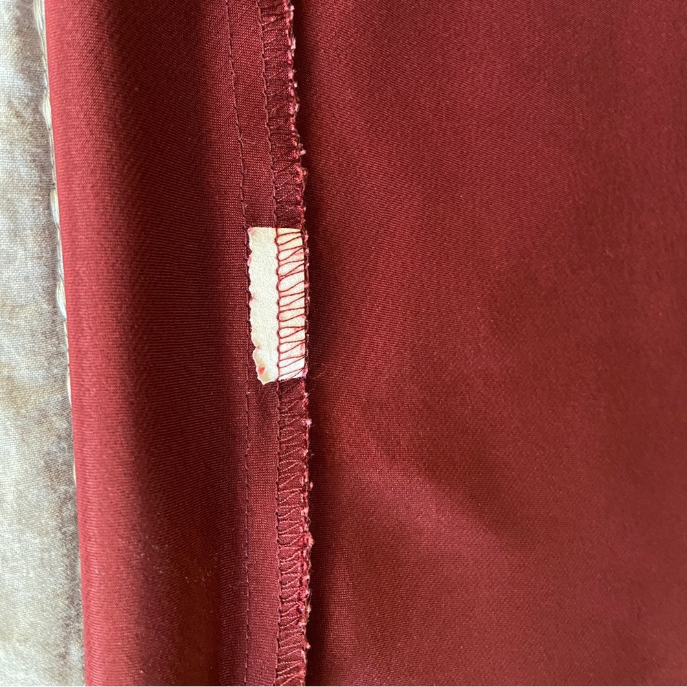 Vintage 80s Cranberry Satin Short Sleeve Nightgown - Size S - Picture 12 of 12